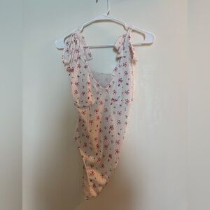 Floral Tie-Strap Bodysuit